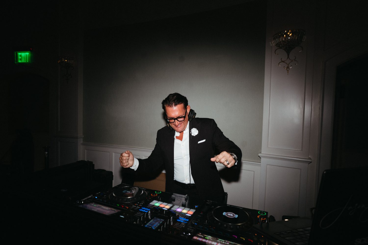 Jason Jani at the booth late in the night