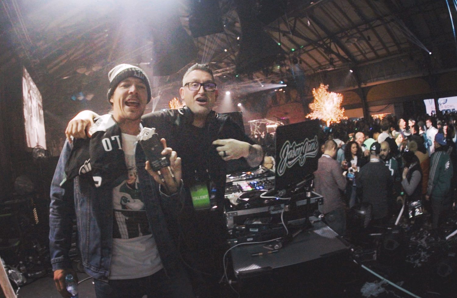 Jason Jani with Diplo at the Eagles Super Bowl championship celebration